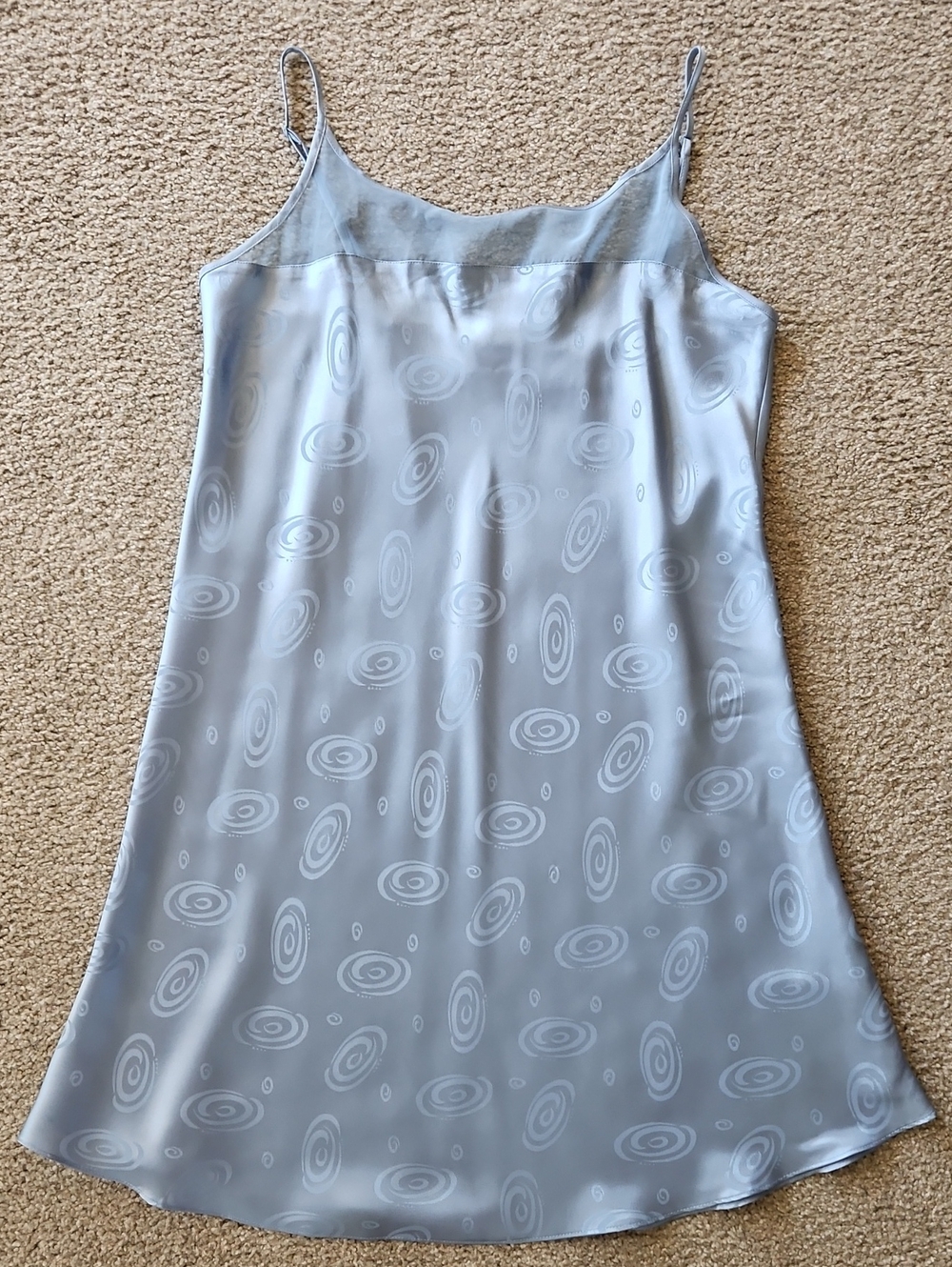 Delicate Treasures Satin Light Blue Chemise Sleep Dress Size Medium